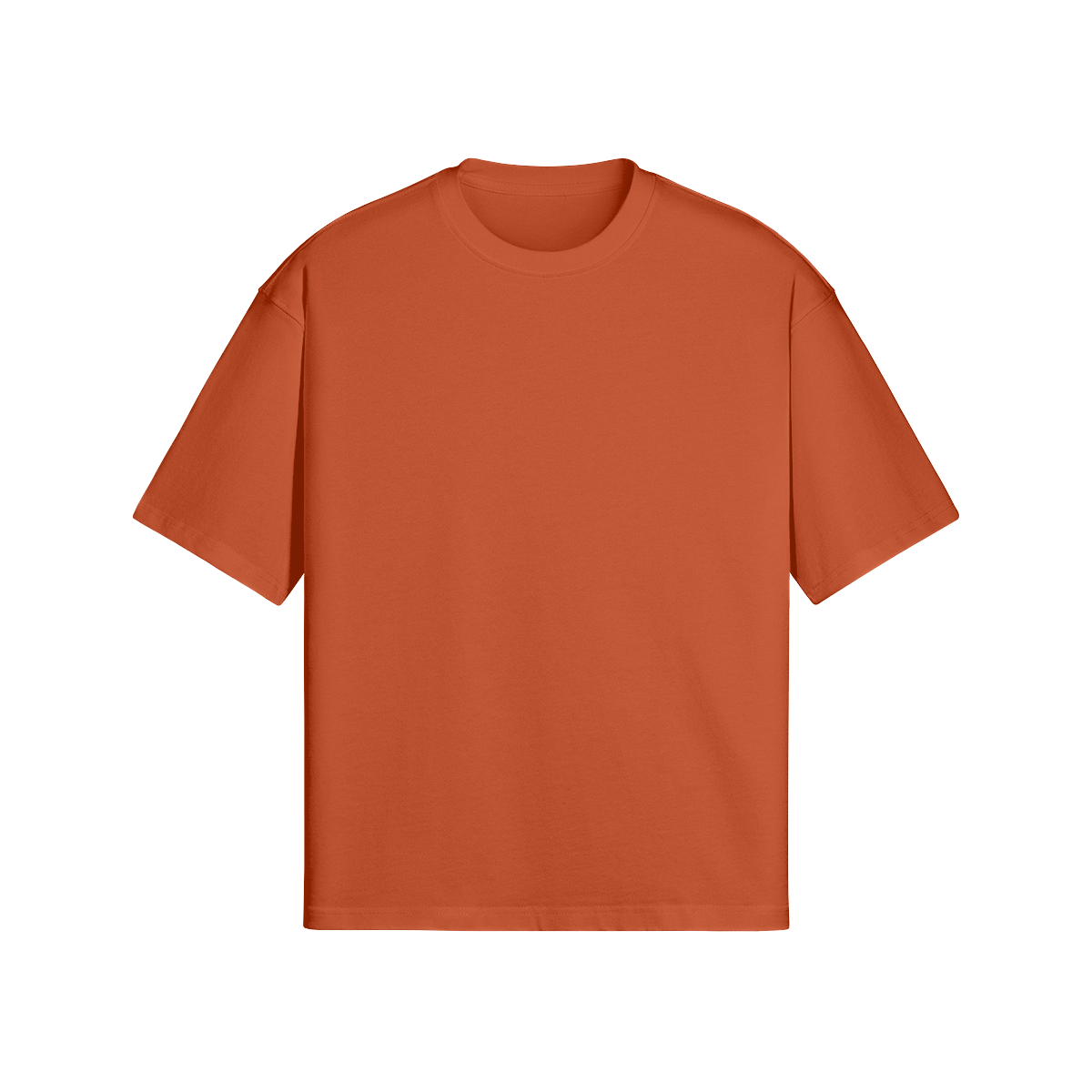 Circle Back Vision Boxy Tee in a vibrant orange color, showcasing its modern design and premium 100% cotton fabric.
